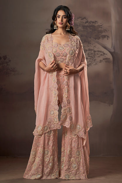Blush Rosette Sharara Set