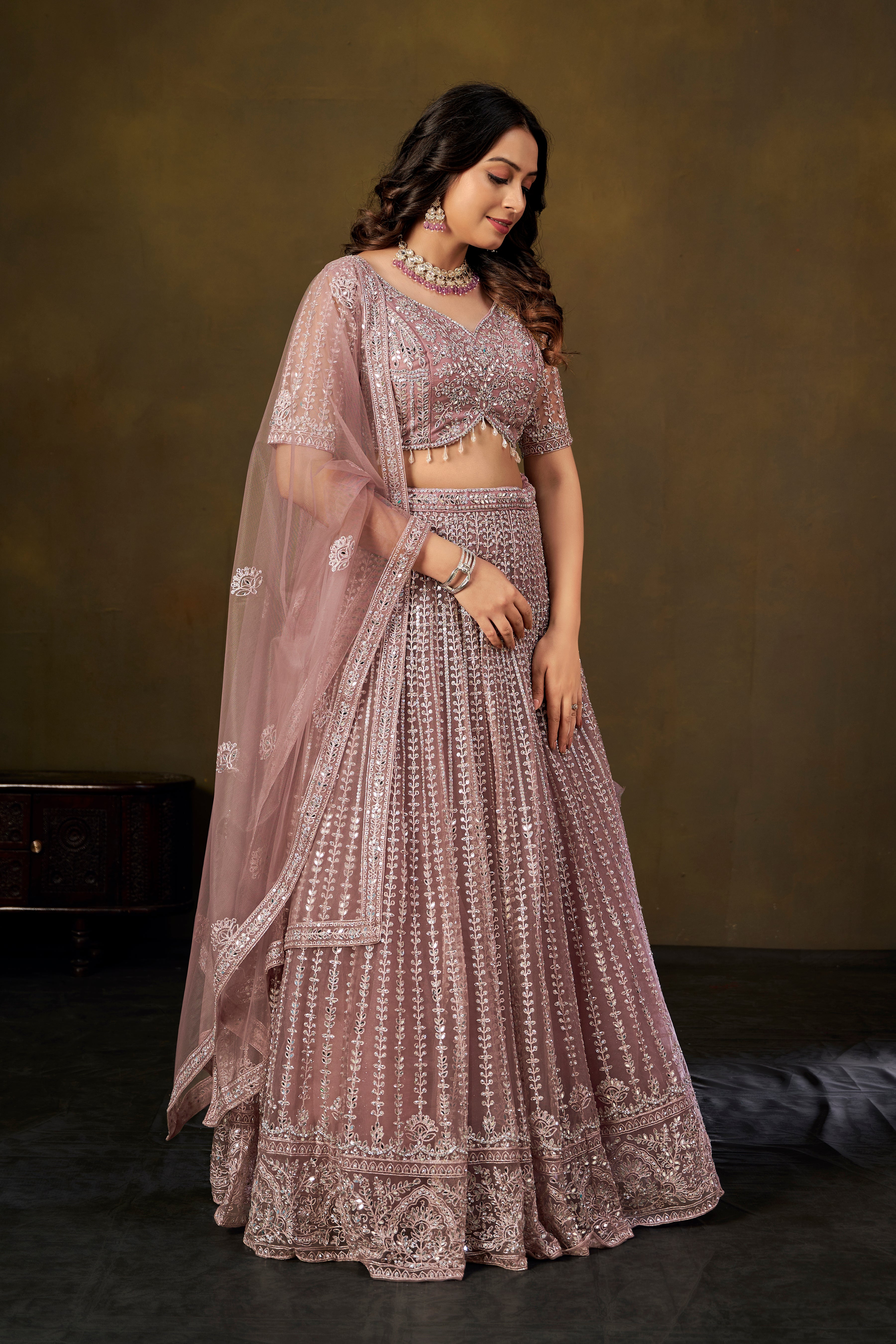 Blush Crystal Lehenga Set