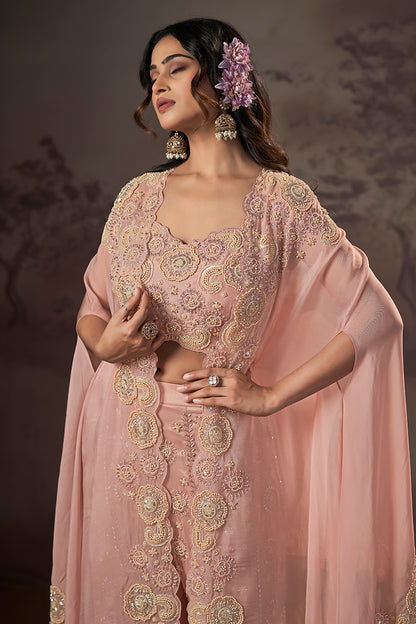 Blush Rosette Sharara Set