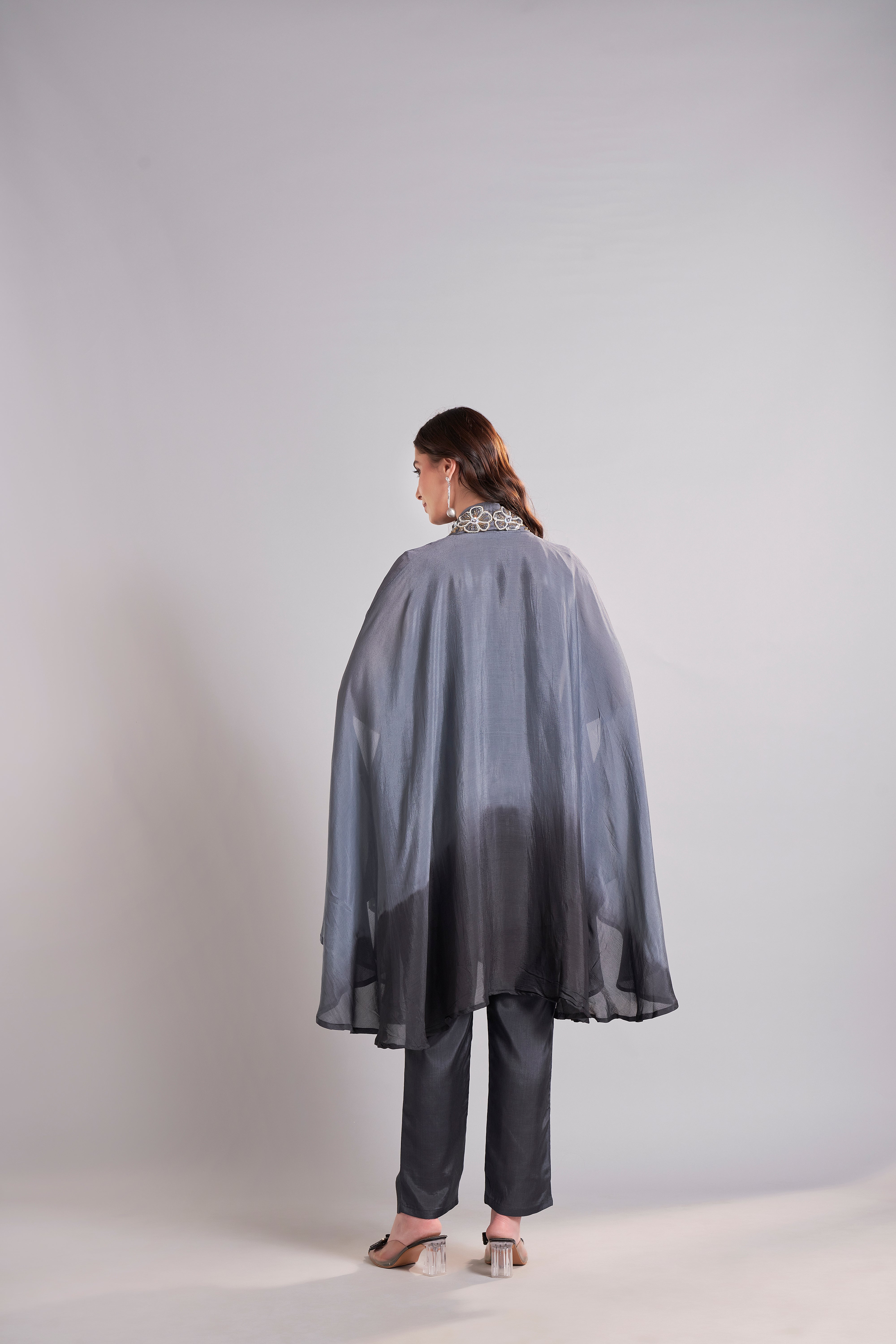 Charcoal Glow Kaftan Set