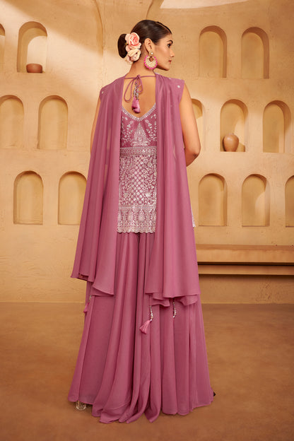 Blush Mauve Sharara Set