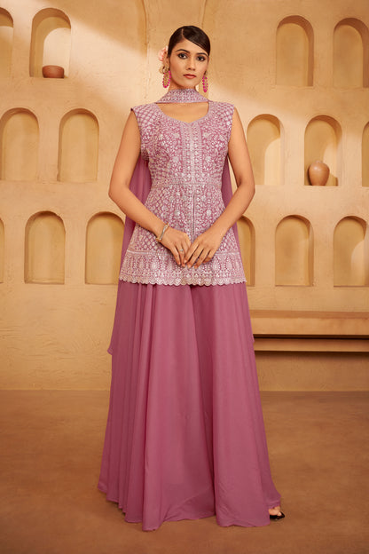 Blush Mauve Sharara Set