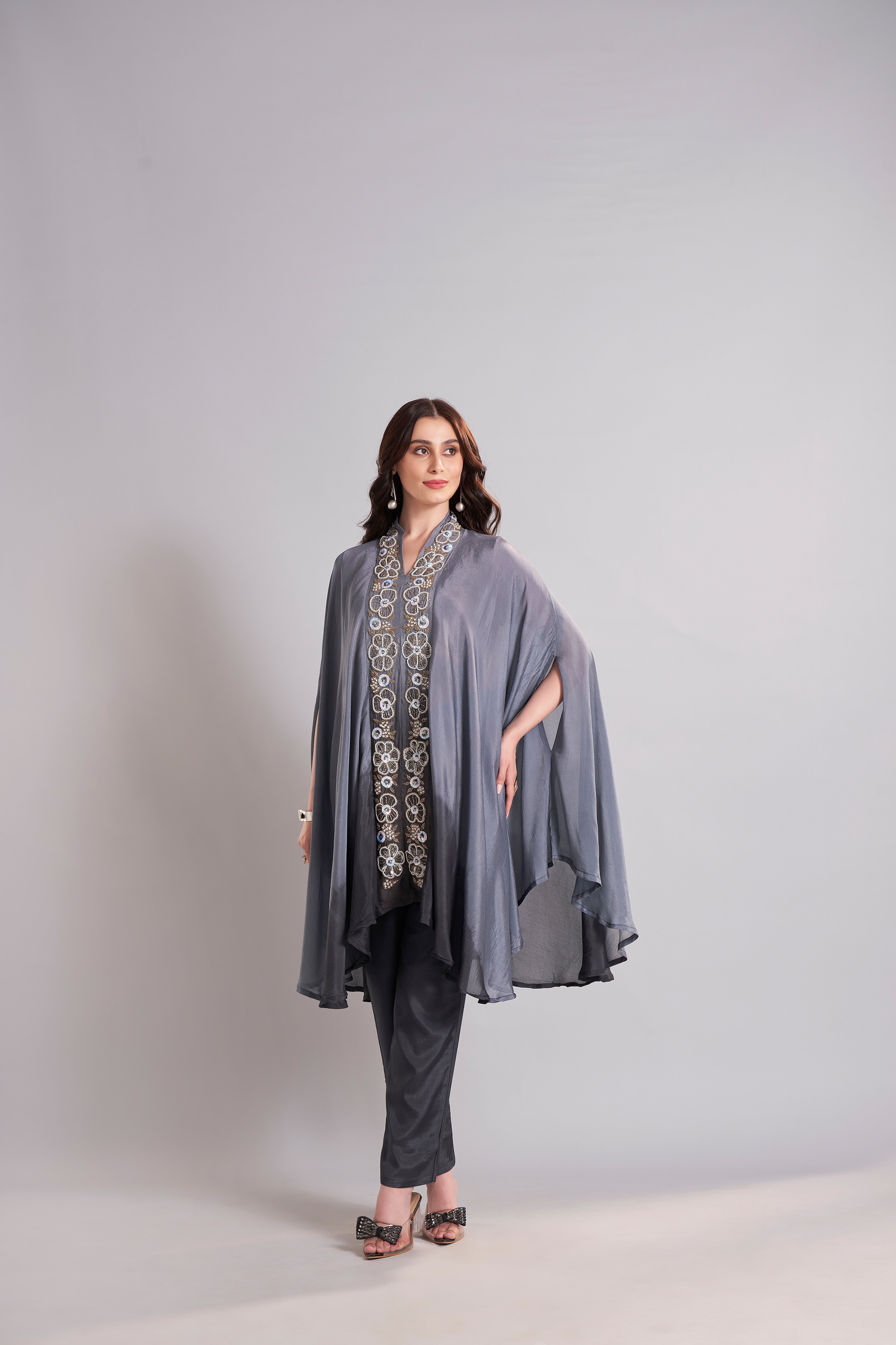 Charcoal Glow Kaftan Set