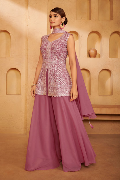 Blush Mauve Sharara Set