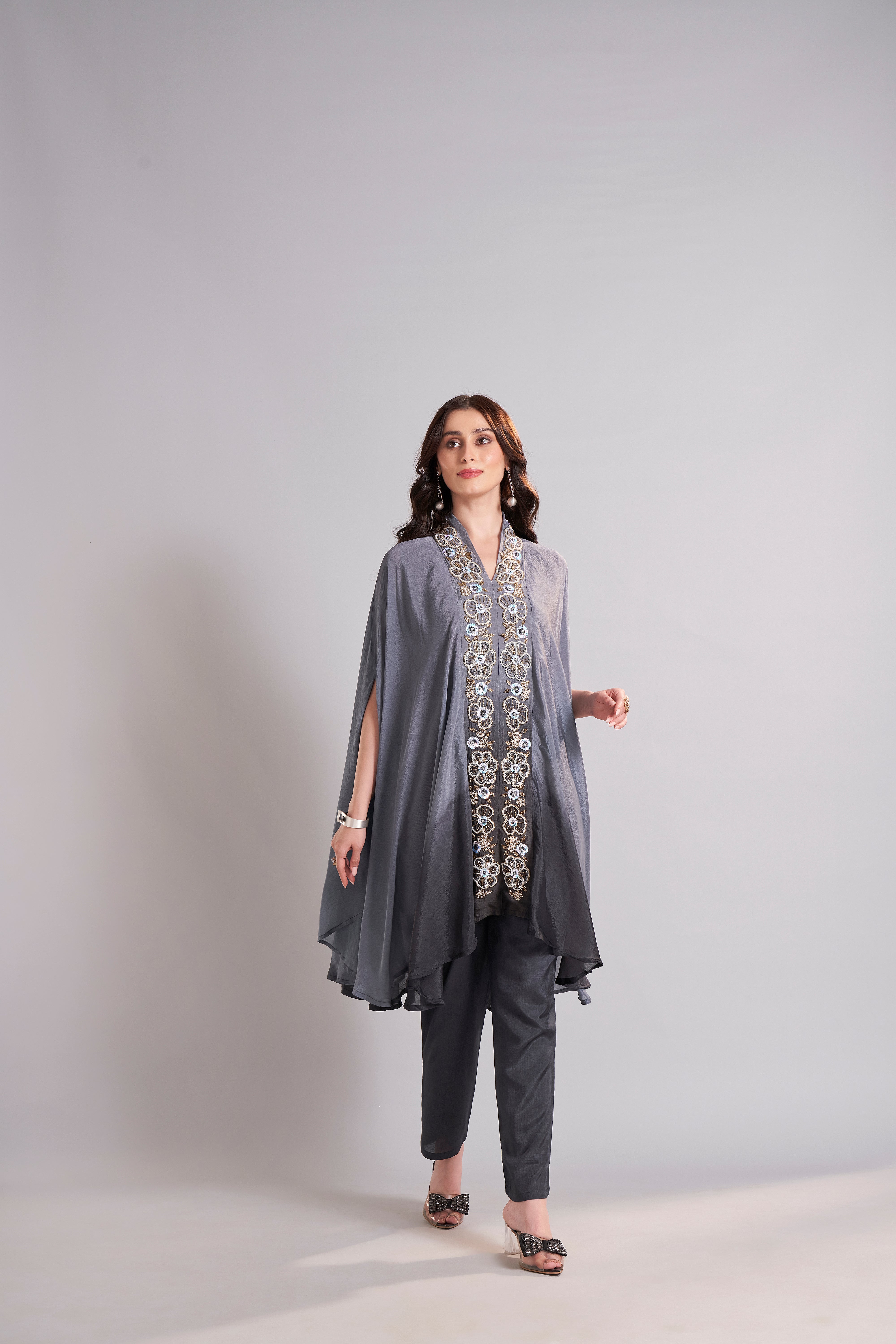 Charcoal Glow Kaftan Set