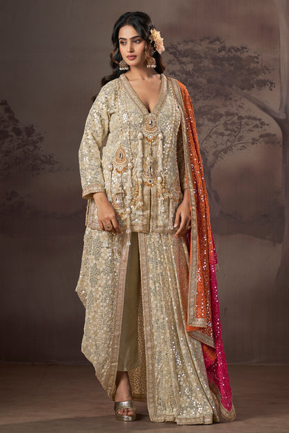 Champagne Riwaaz Sharara Set
