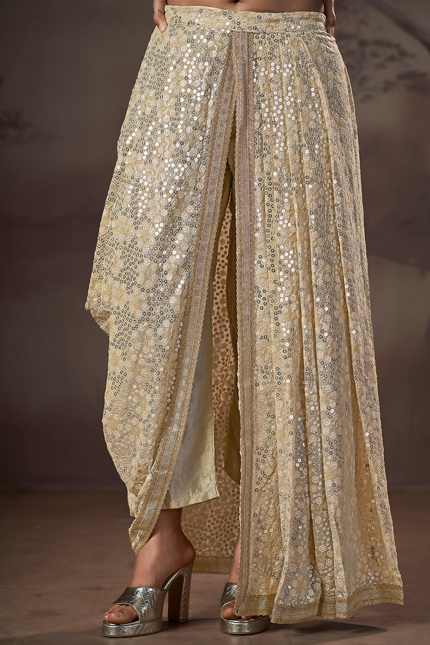 Champagne Riwaaz Sharara Set