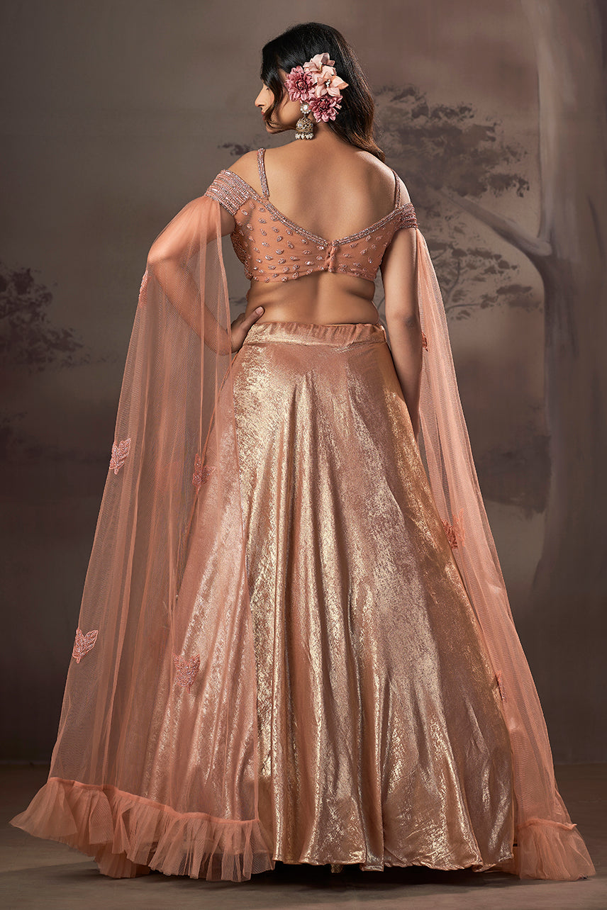 Rose Gold Aura Cape Lehenga Set