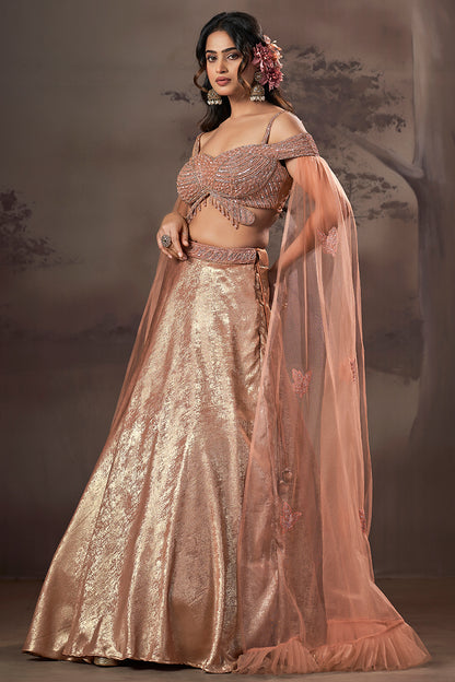 Rose Gold Aura Cape Lehenga Set