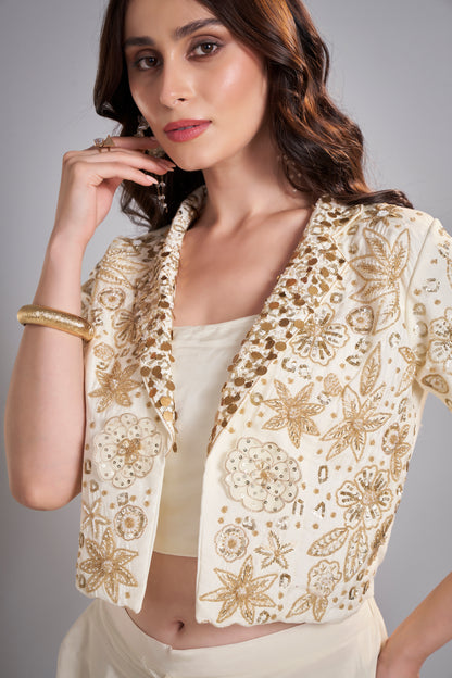 Ivory Drape Skirt Set