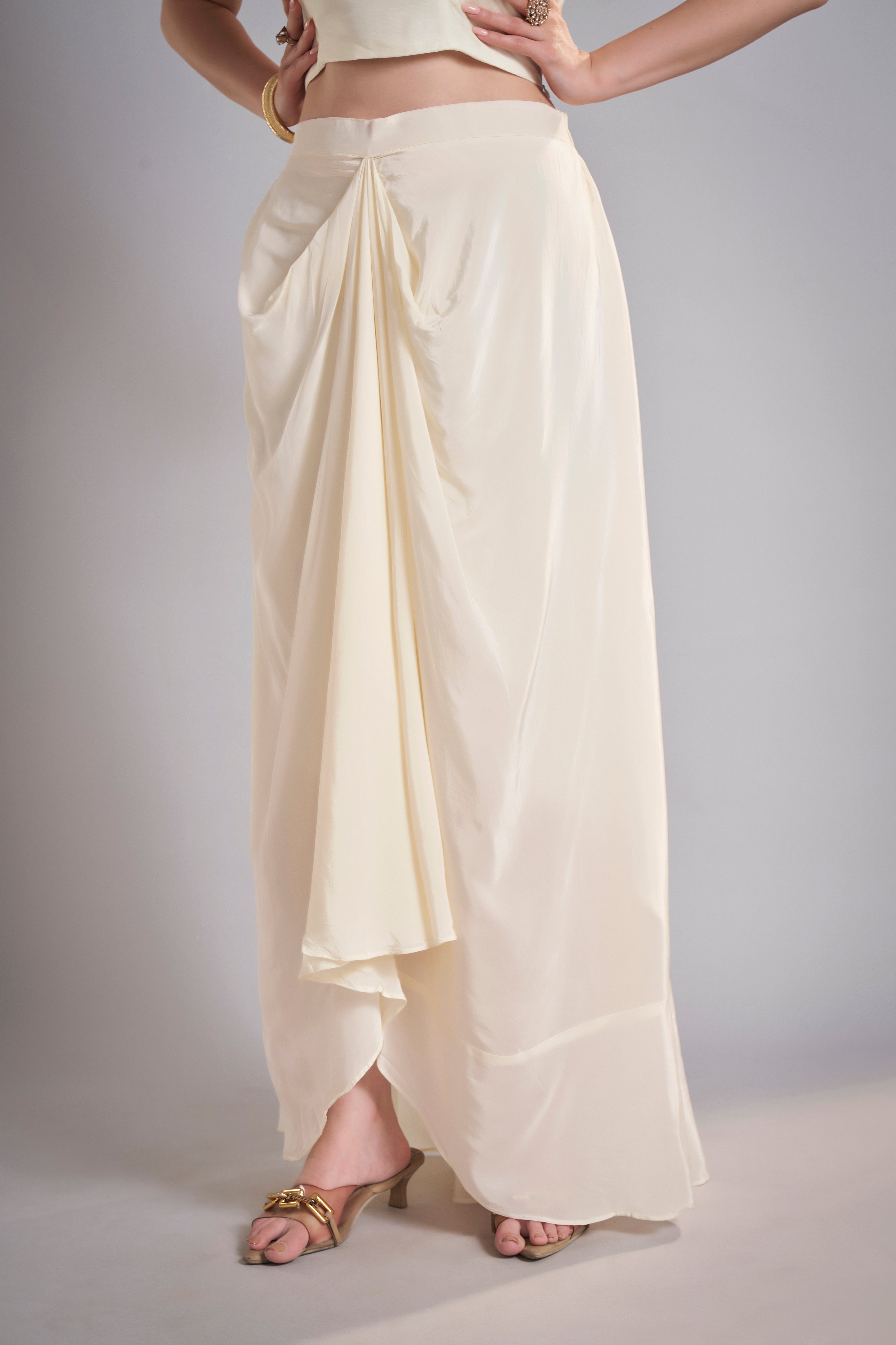 Ivory Drape Skirt Set