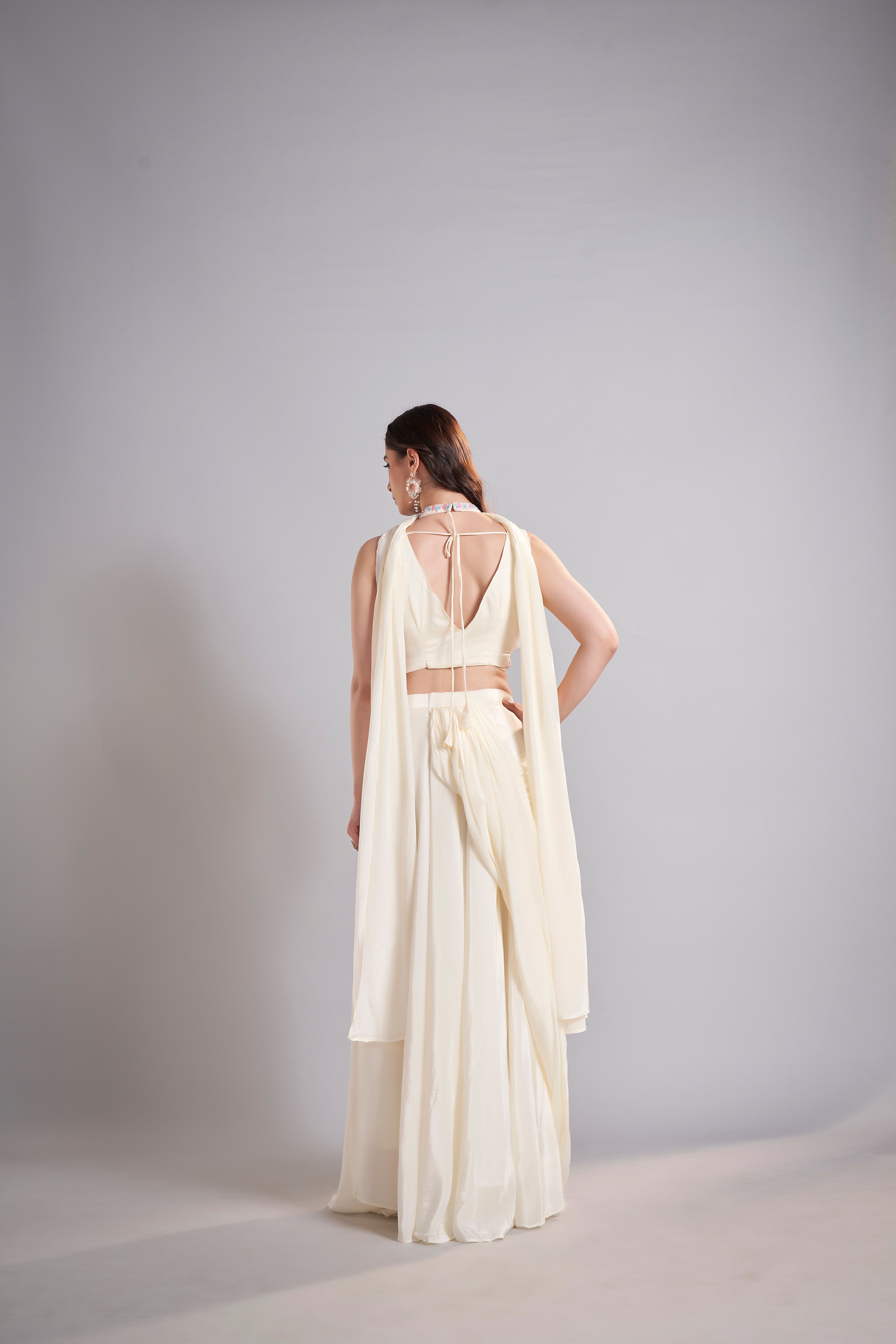 Ivory Drape Skirt Set