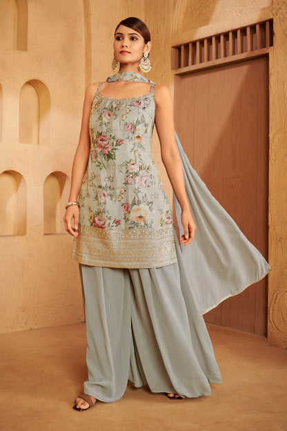 Mint Rose Sharara Set