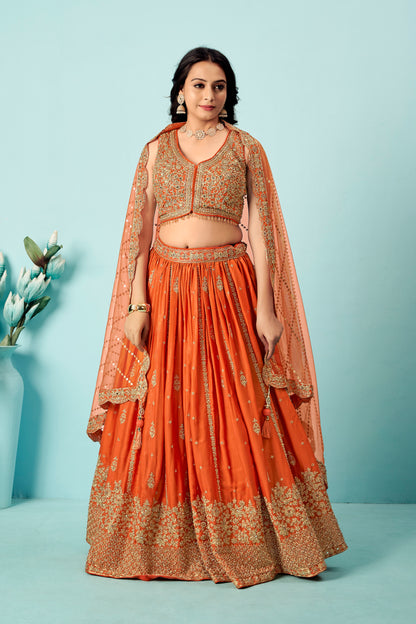 Coral Ember Lehenga Set