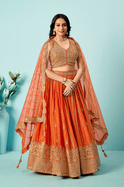 Coral Ember Lehenga Set