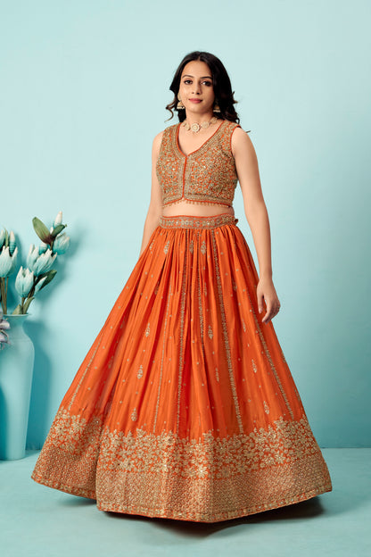 Coral Ember Lehenga Set