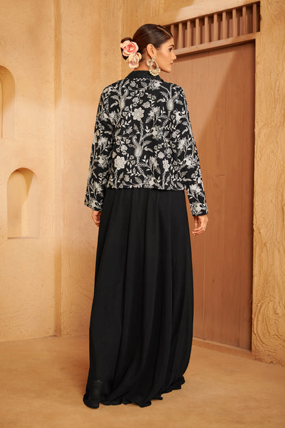 Noir Bloom Palazzo Set