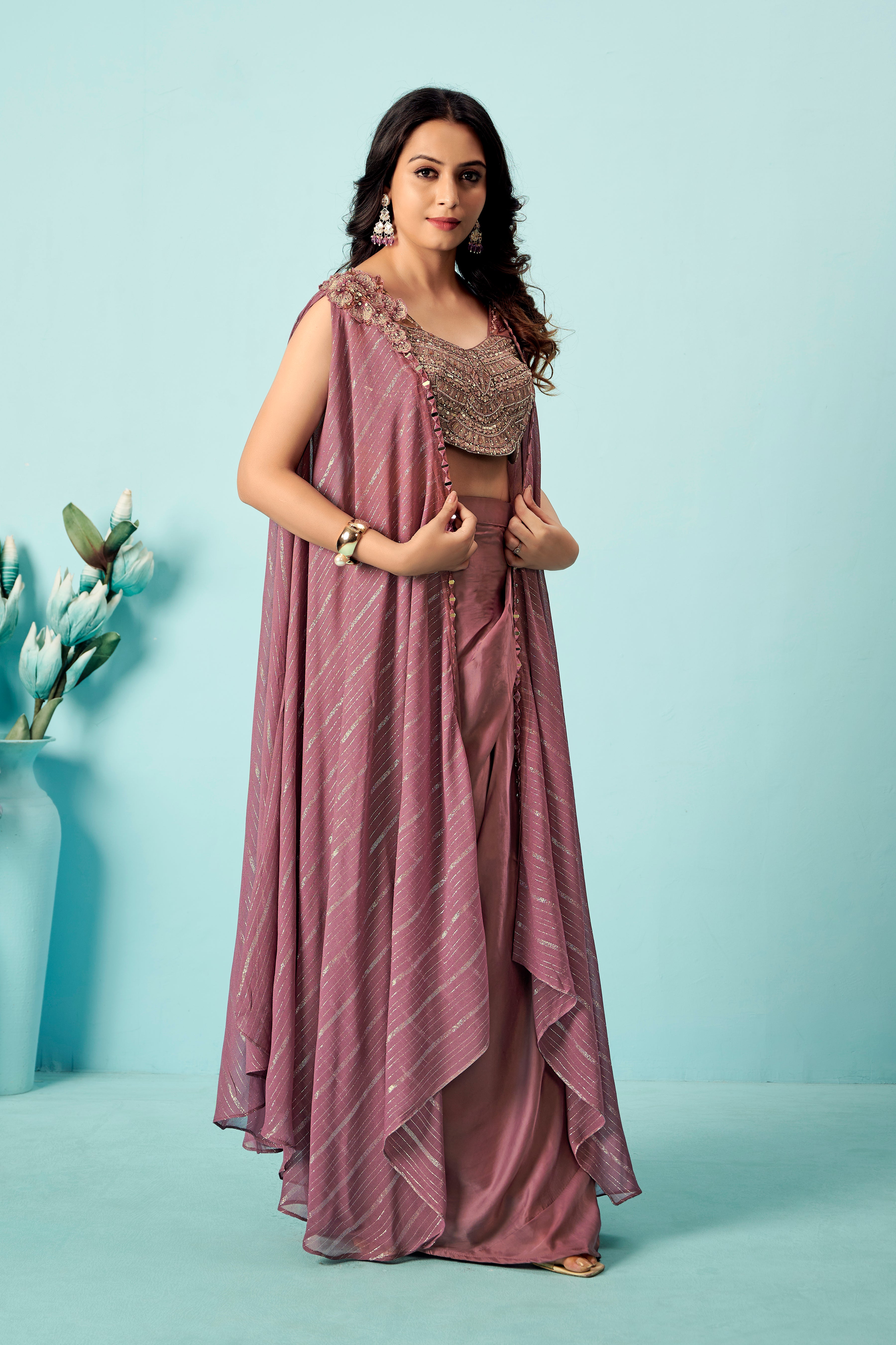 Dusty Mauve Cape Drape Set