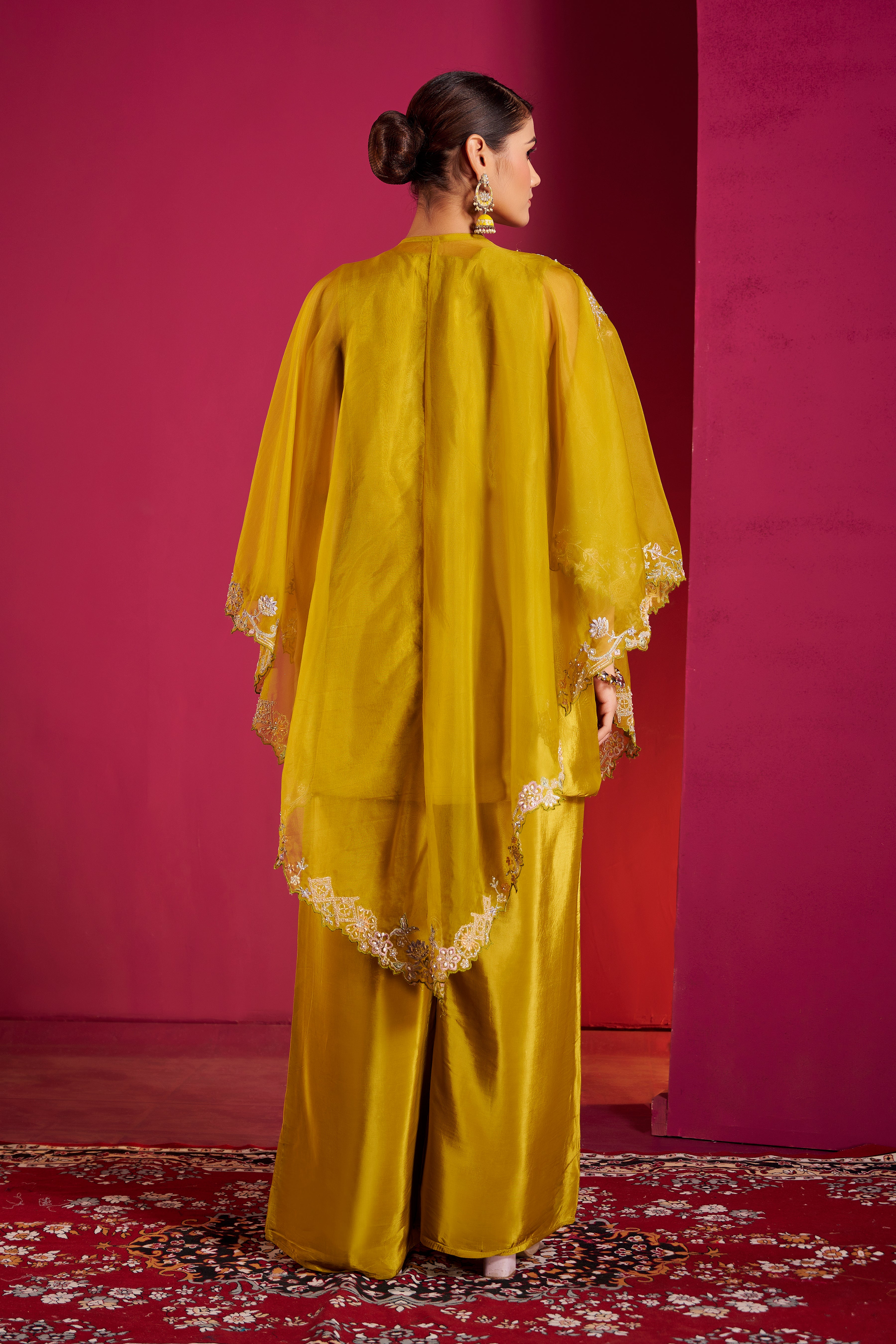 Golden Zari Velvet Kurta Set