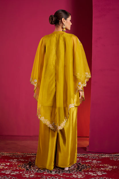 Golden Zari Velvet Kurta Set