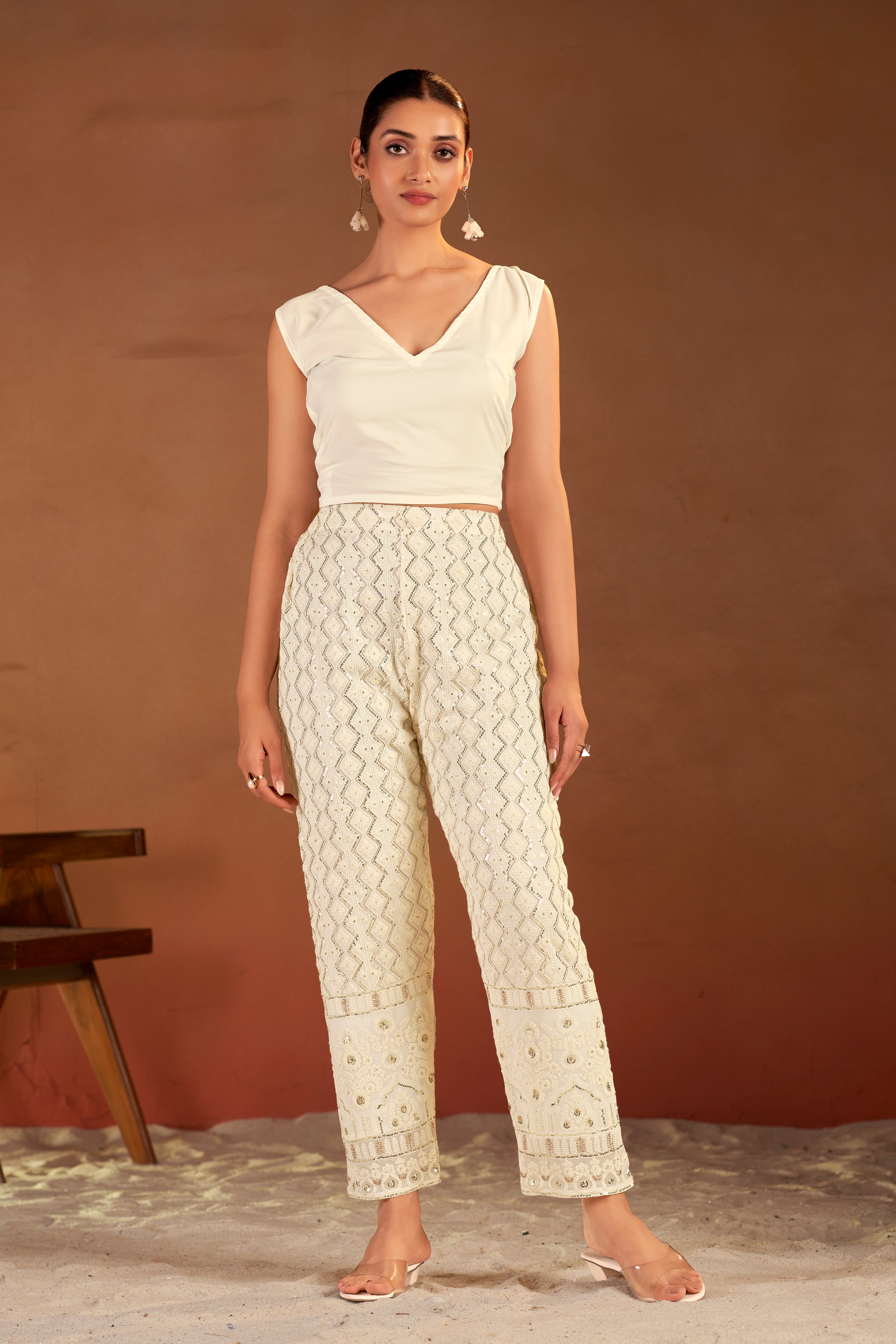 Ivory Mirror Kaftan Set