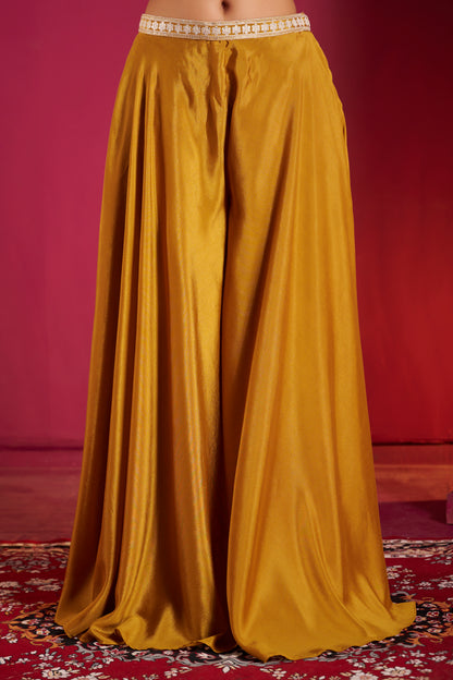 Mustard Mirror Work Lehenga Set