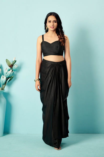 Noir Sequin Drape Saree