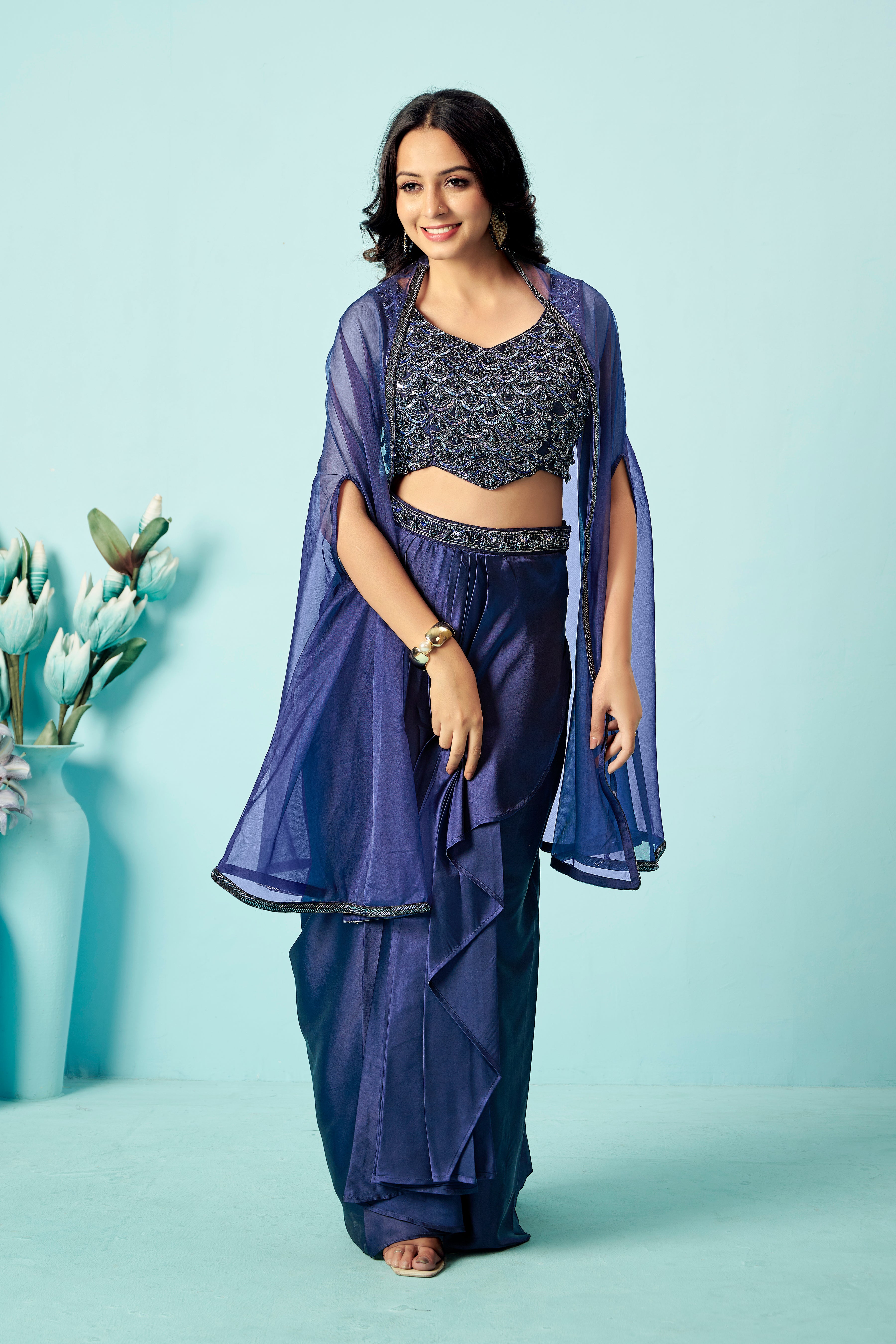 Sapphire Sheen Drape Set