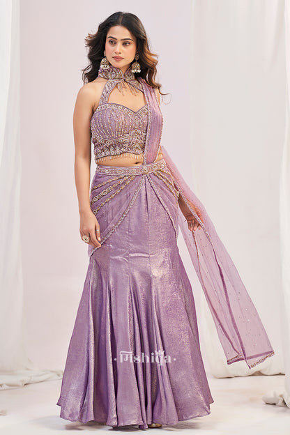 Lilac Stardust Lehenga Set