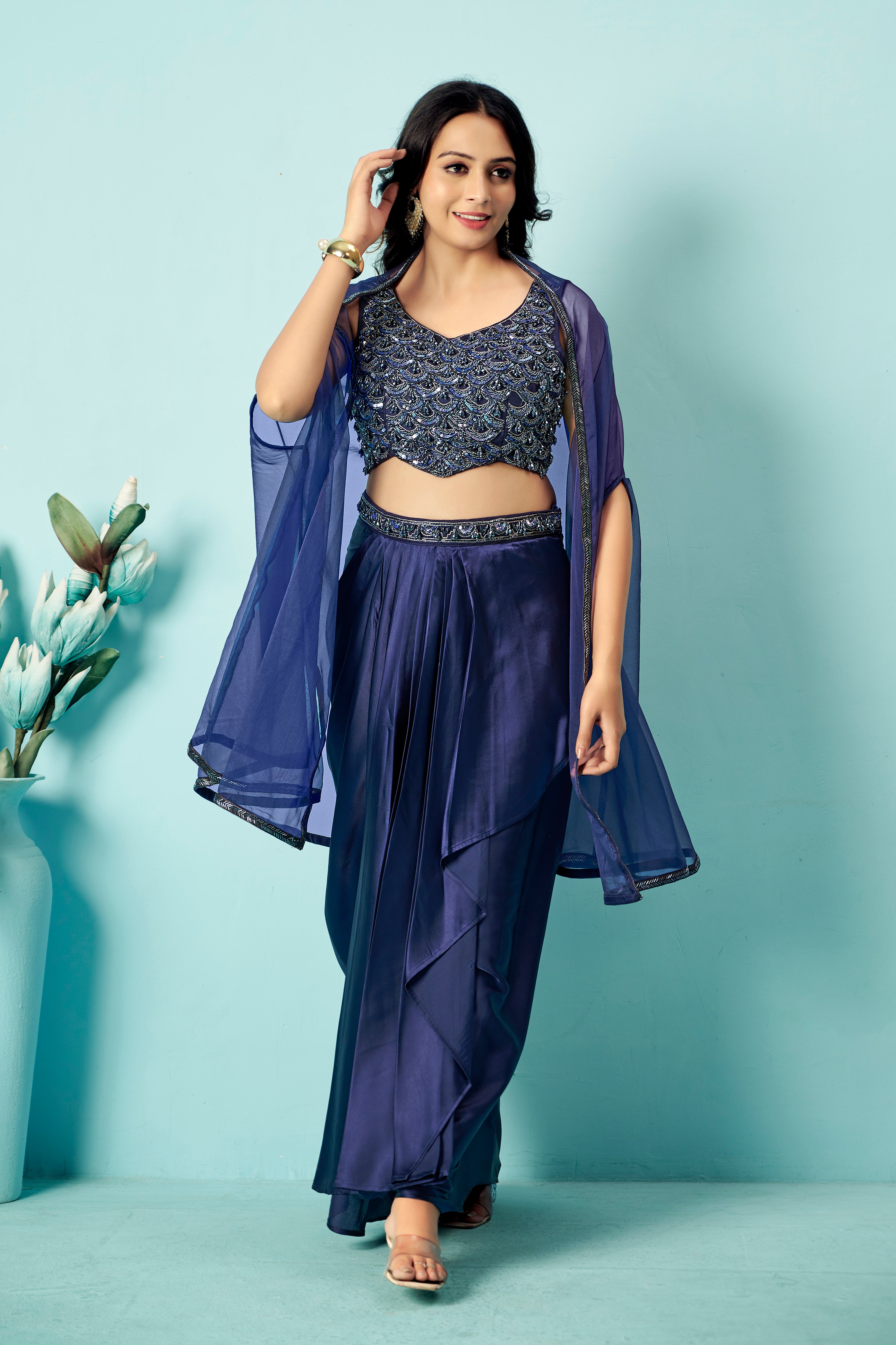 Sapphire Sheen Drape Set