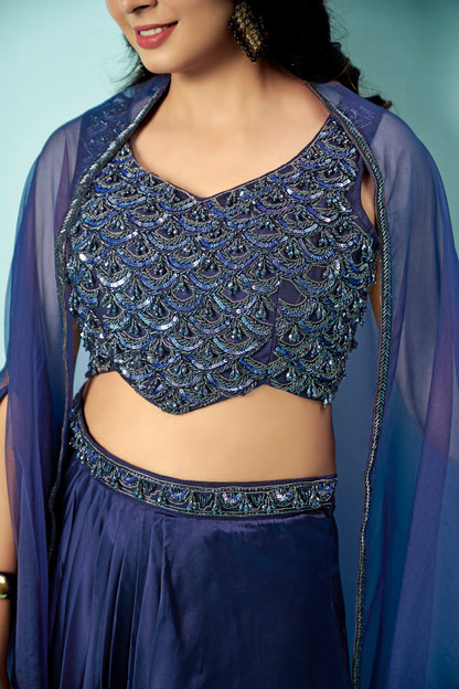 Sapphire Sheen Drape Set