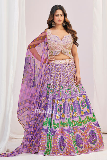 Lavender Mosaic Lehenga Set