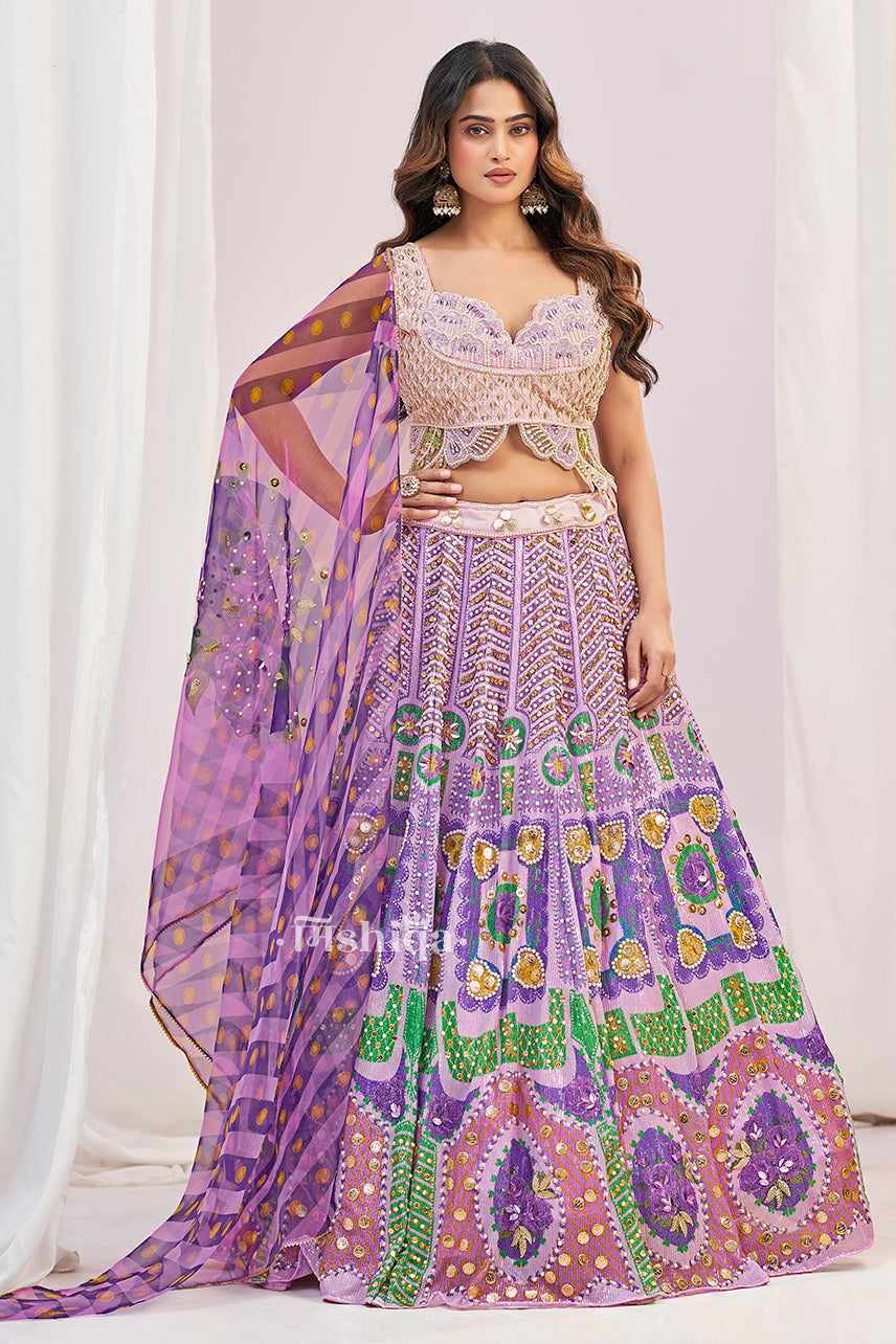 Lavender Mosaic Lehenga Set