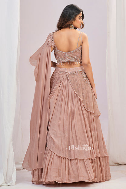 Blush Ruffle Lehenga Set