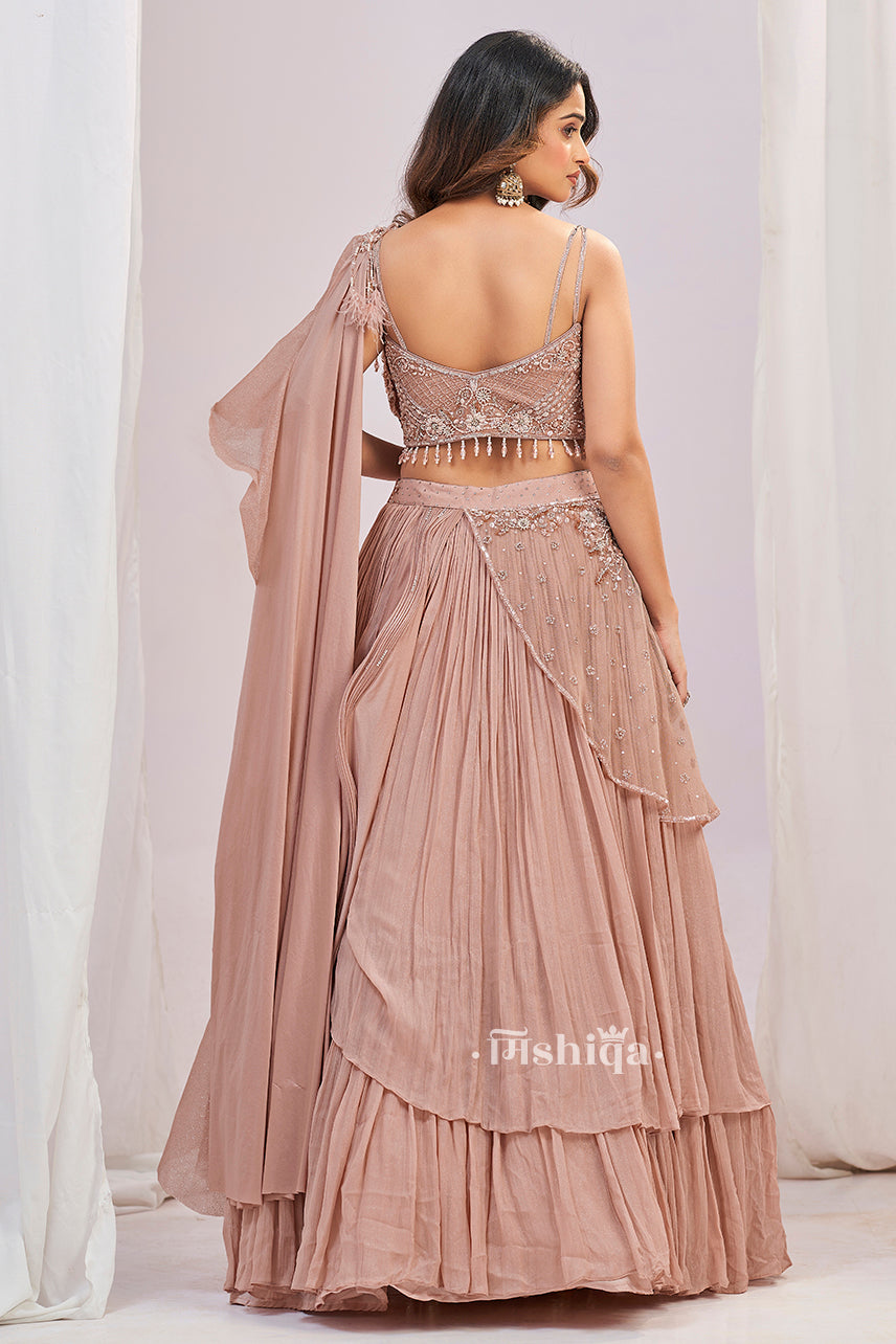 Blush Ruffle Lehenga Set