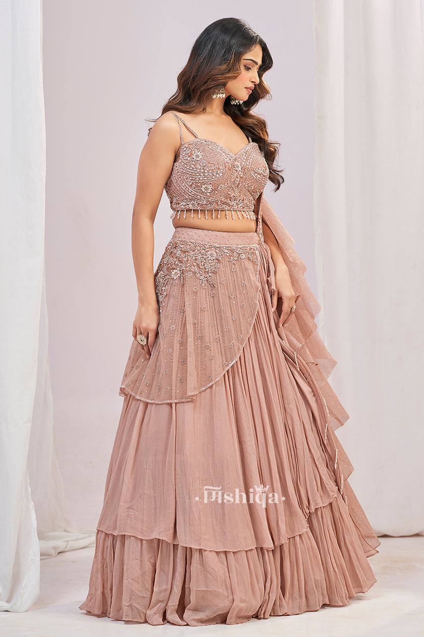 Blush Ruffle Lehenga Set