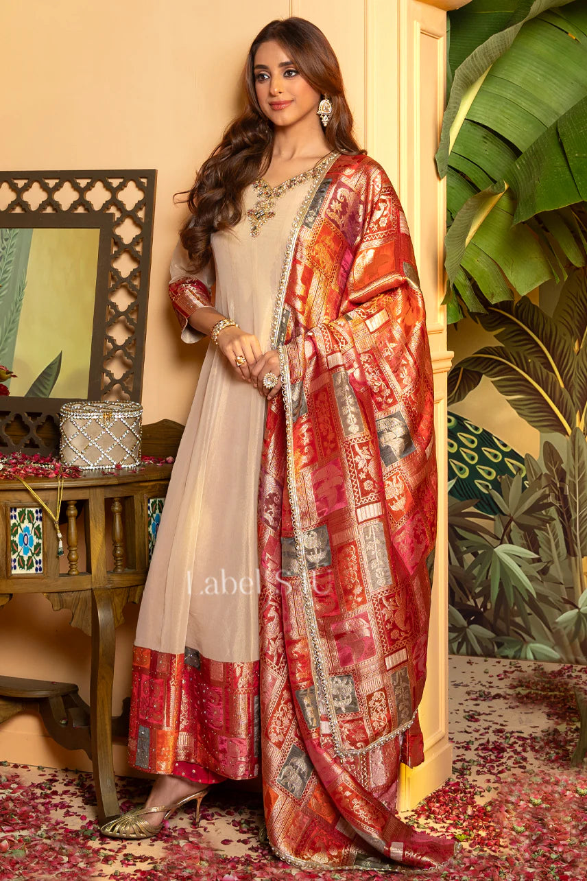 Anarkali Suit with Banarasi Dupatta
