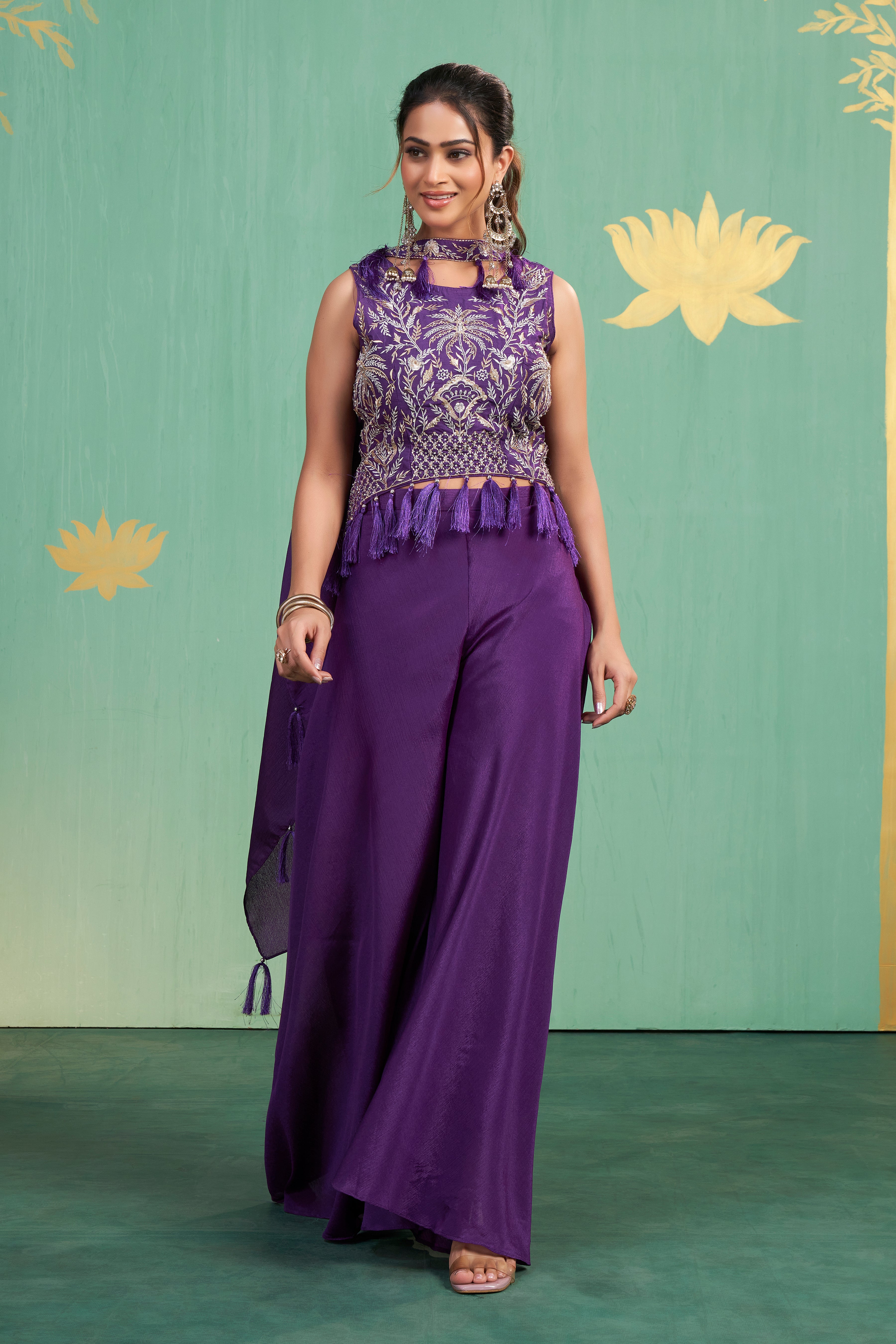 Plum Tassel Co-ord Set