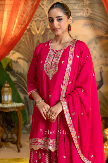 Pink Zari Sharara Set