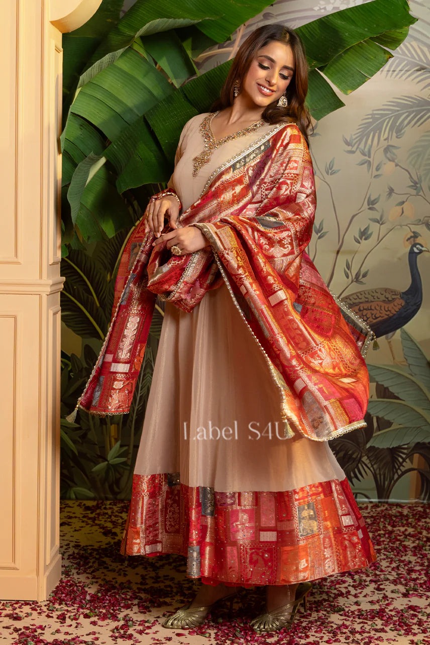 Anarkali Suit with Banarasi Dupatta