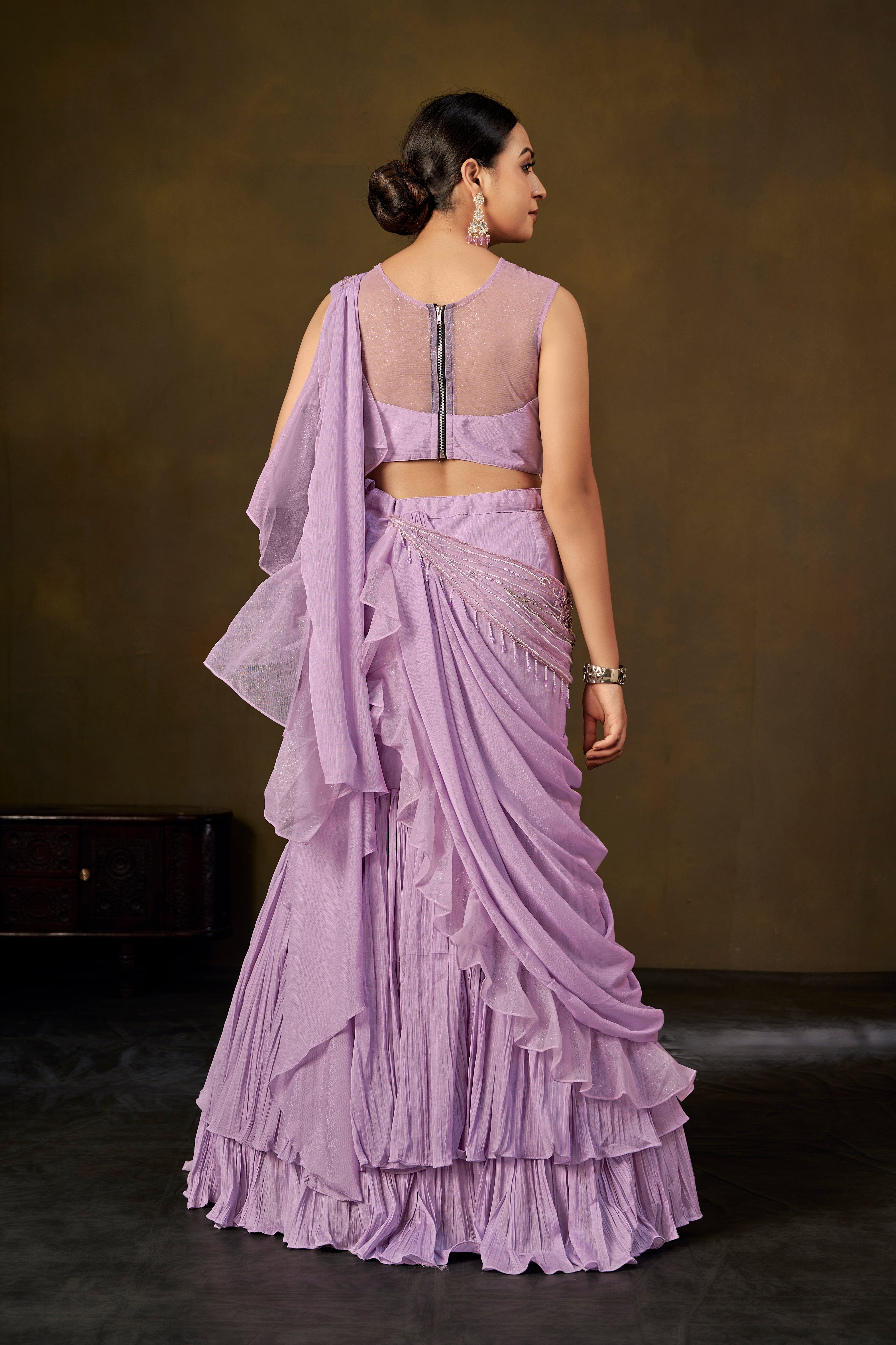 Lilac Ruffle Lehenga Set