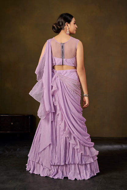 Lilac Ruffle Lehenga Set