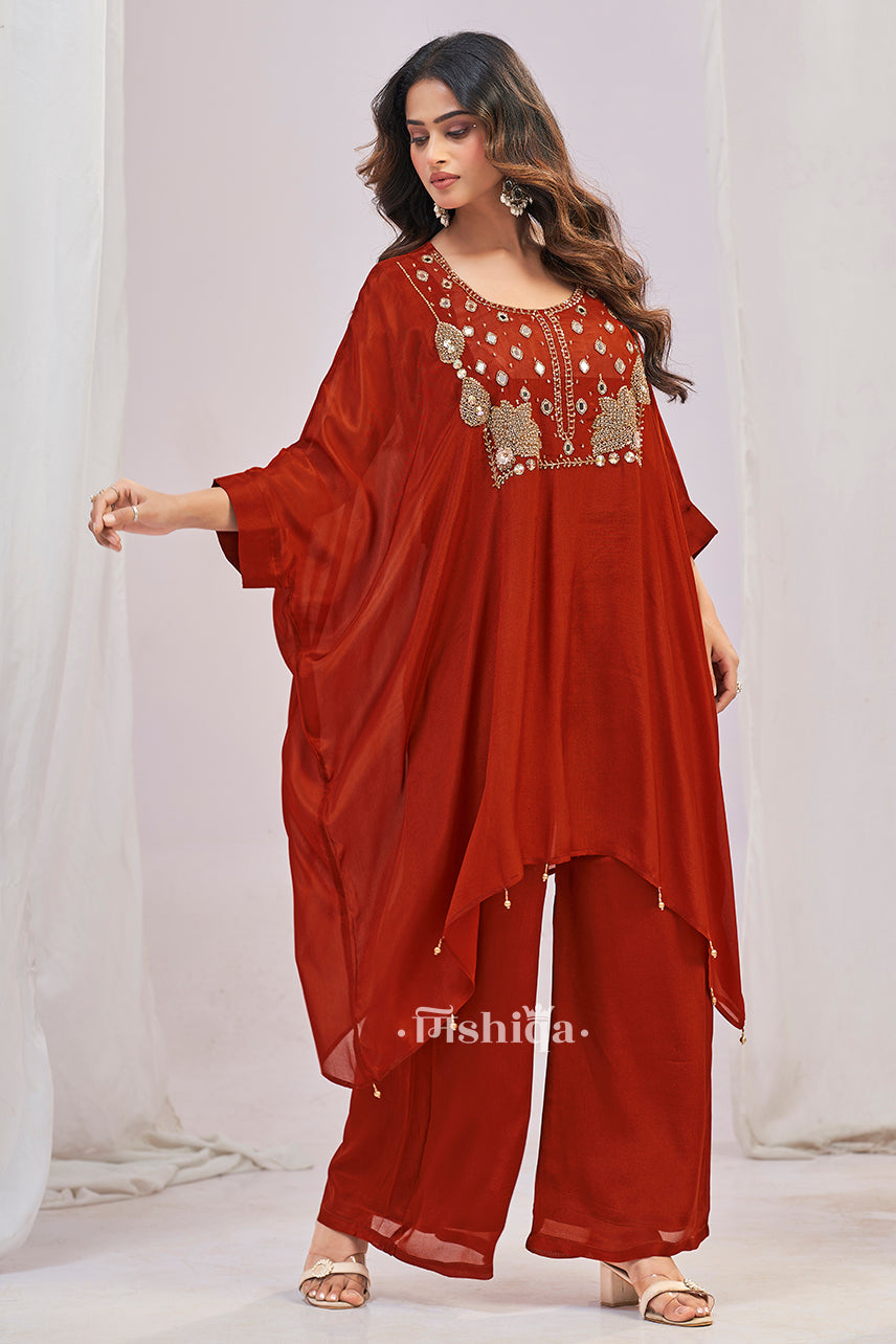 Rust Glow Kaftan Set