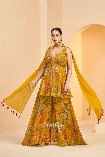 Mustard Garden Sharara Set