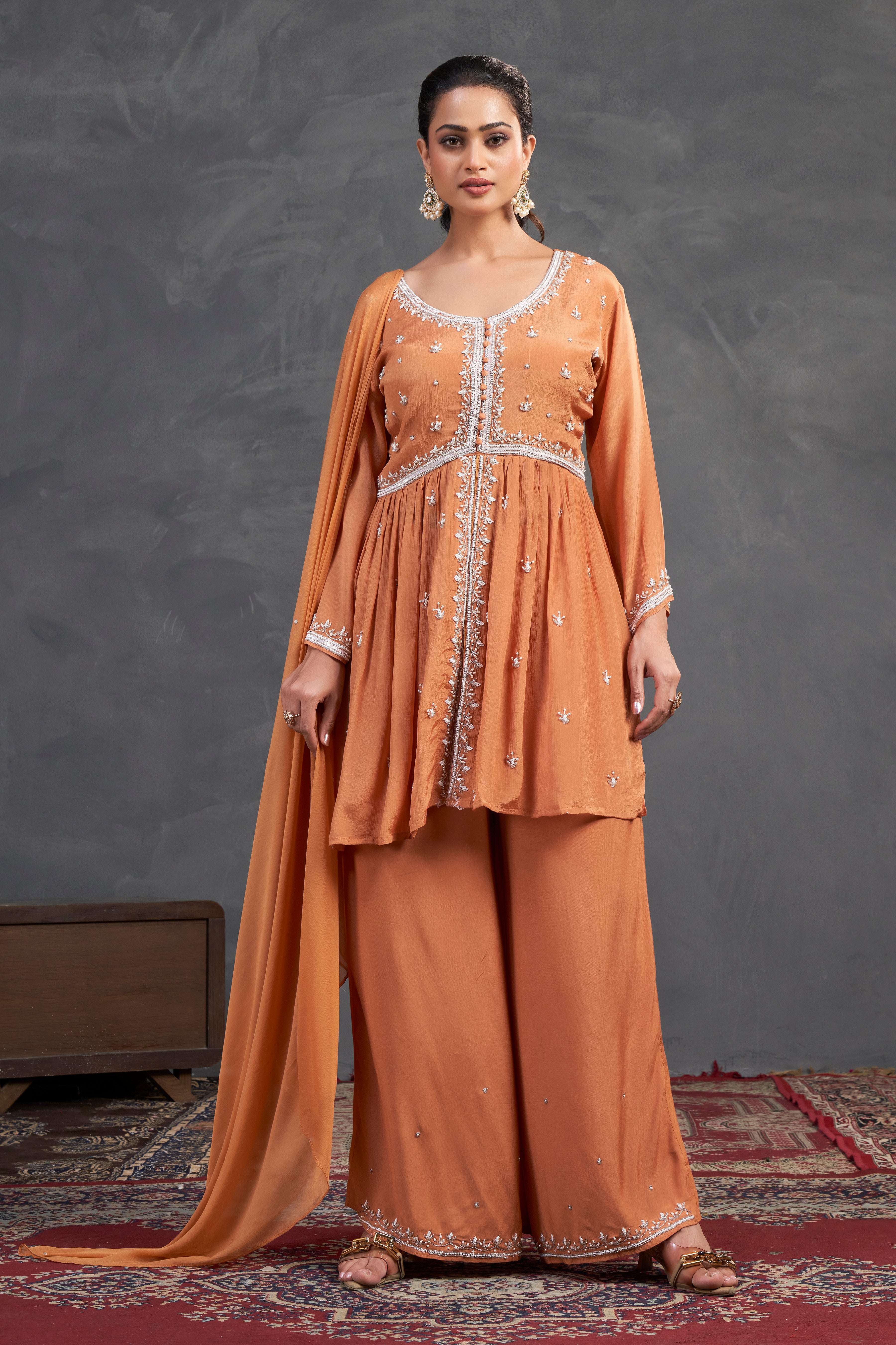 Peach Gleam Kurta Set