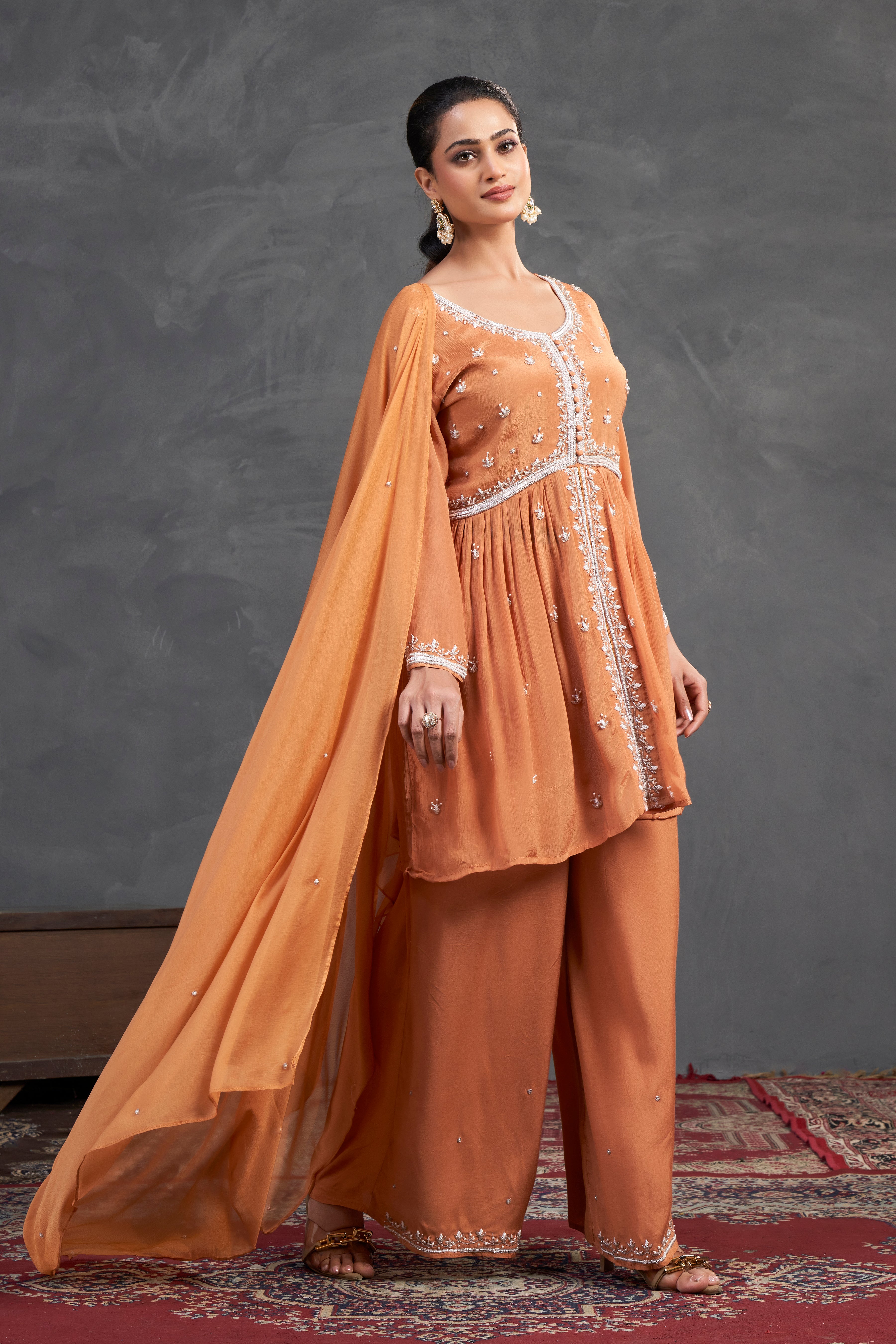 Peach Gleam Kurta Set