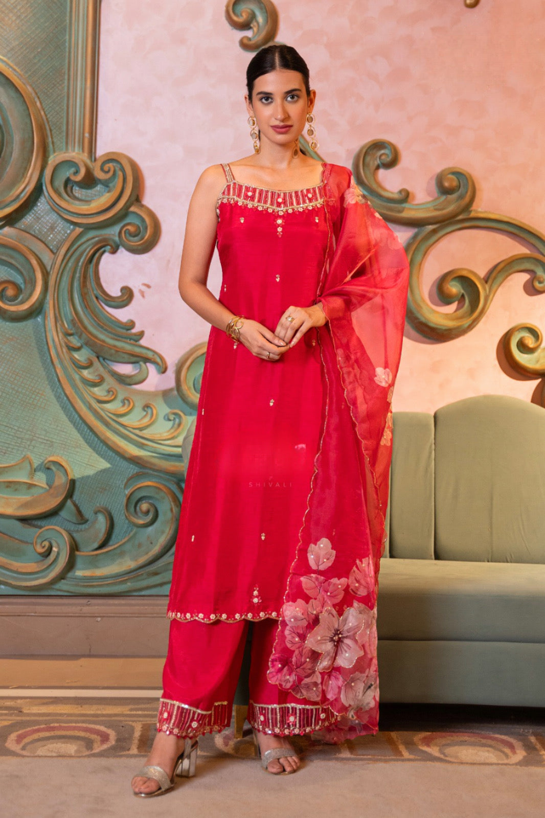 Scarlet Bloom Suit Set