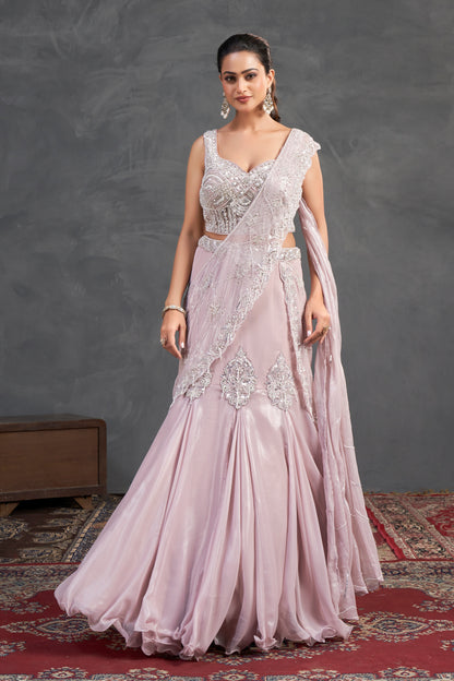 Blush Crystal Lehenga Set