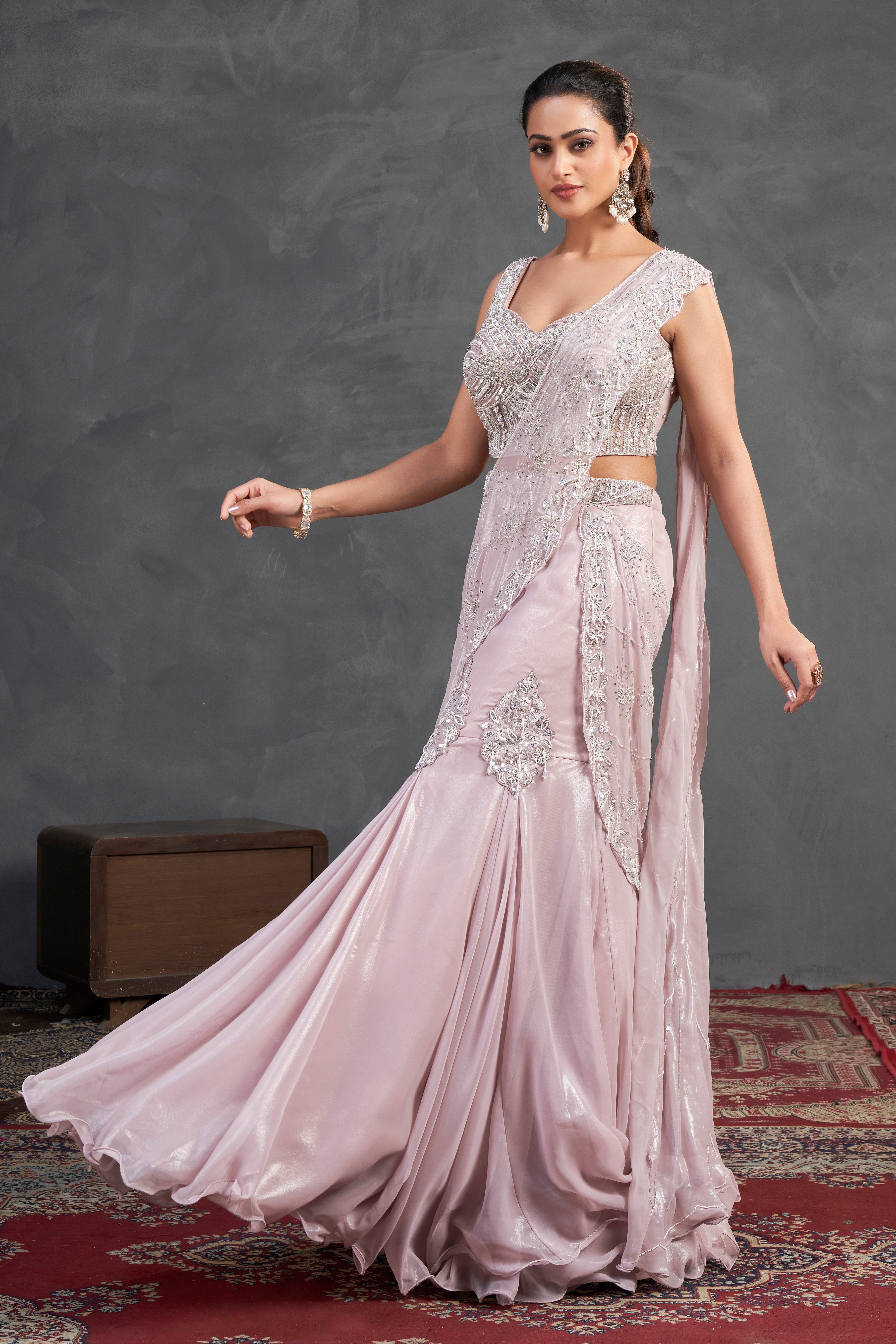 Blush Crystal Lehenga Set