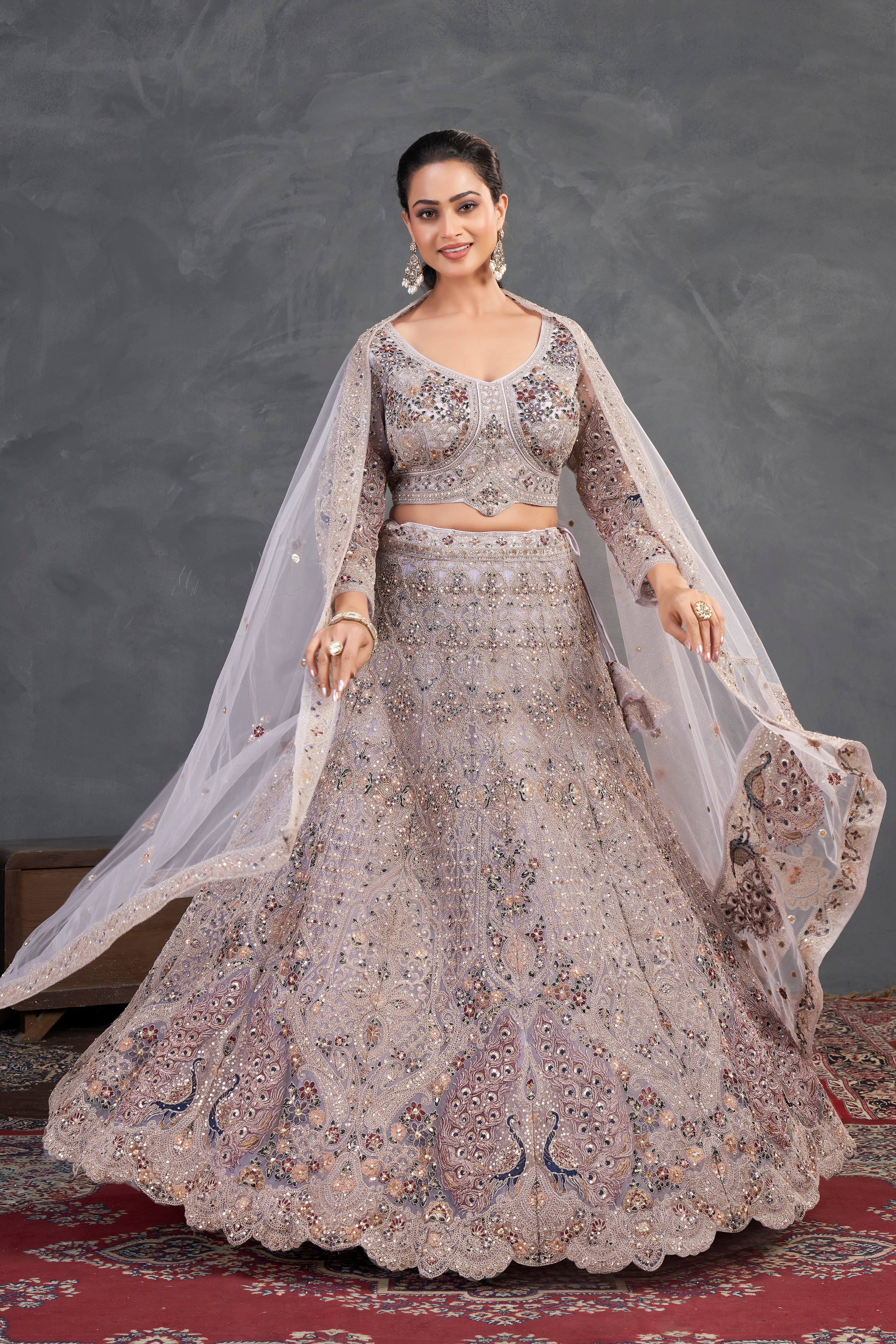 Lilac Heirloom Bridal Lehenga